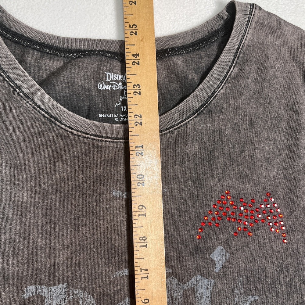 Disney Halloween BLING Women's Mickey Mouse Dracula I Don't Bite T-Shirt 1X - Picture 3 of 12